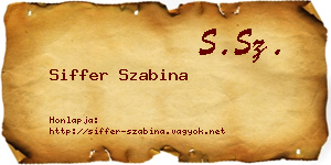 Siffer Szabina névjegykártya